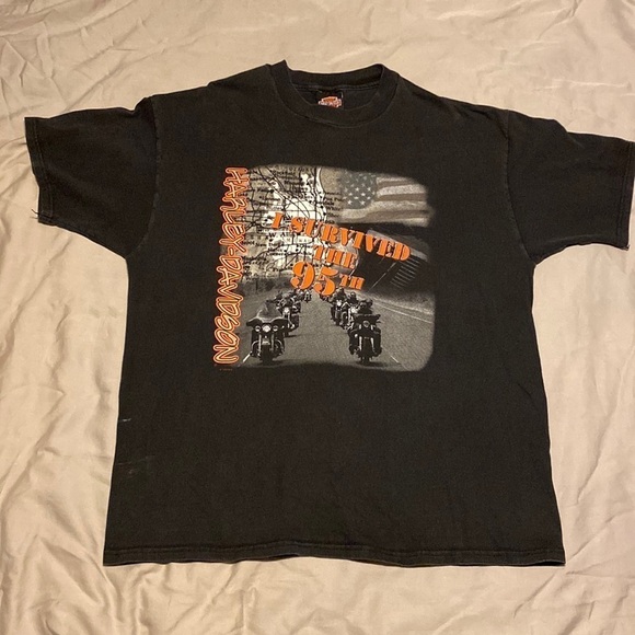 Harley-Davidson I Survived the 95 Thiensville, WI 1998 tshirt size X-Large - Picture 1 of 12